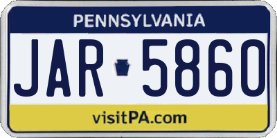 PA license plate JAR5860
