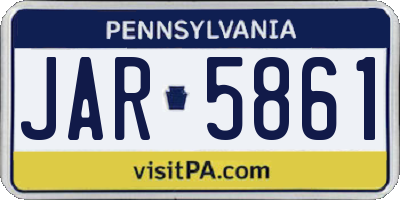 PA license plate JAR5861