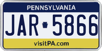 PA license plate JAR5866