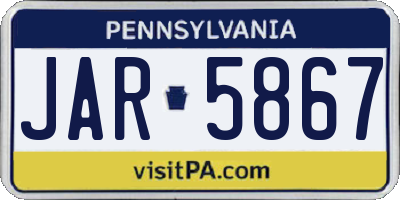 PA license plate JAR5867