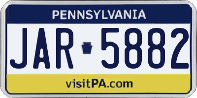 PA license plate JAR5882