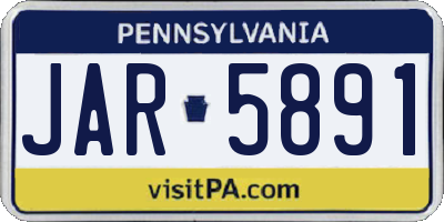 PA license plate JAR5891