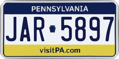 PA license plate JAR5897
