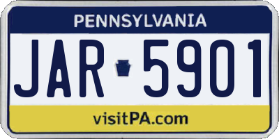 PA license plate JAR5901