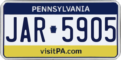 PA license plate JAR5905