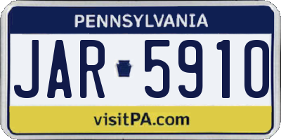 PA license plate JAR5910