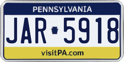 PA license plate JAR5918