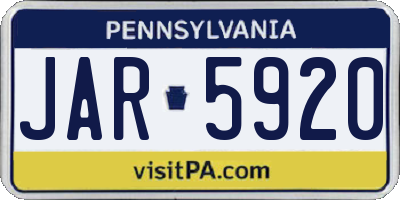 PA license plate JAR5920
