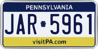 PA license plate JAR5961