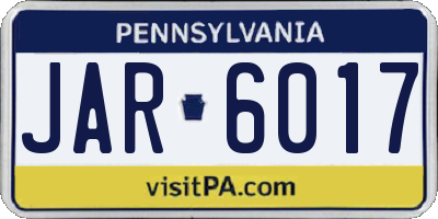 PA license plate JAR6017