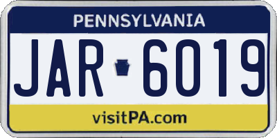 PA license plate JAR6019