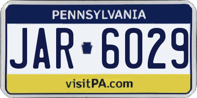 PA license plate JAR6029