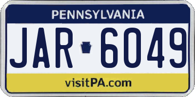 PA license plate JAR6049