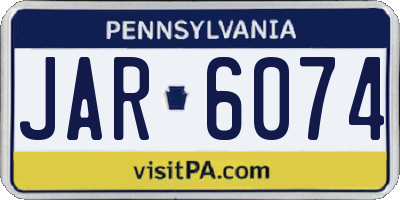 PA license plate JAR6074