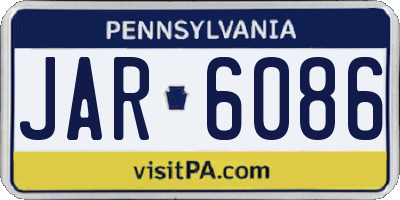 PA license plate JAR6086