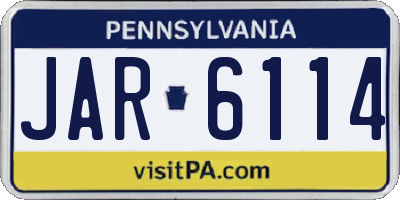 PA license plate JAR6114
