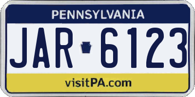 PA license plate JAR6123