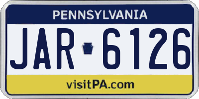 PA license plate JAR6126