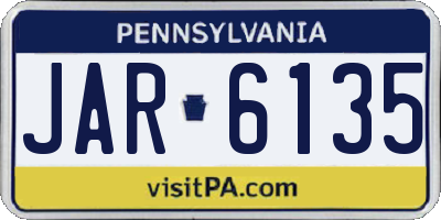 PA license plate JAR6135