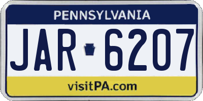 PA license plate JAR6207