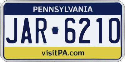 PA license plate JAR6210