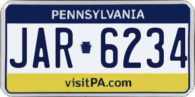 PA license plate JAR6234