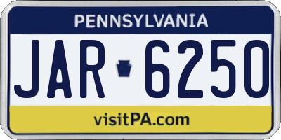 PA license plate JAR6250