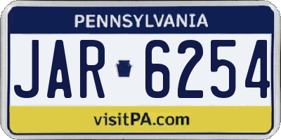 PA license plate JAR6254