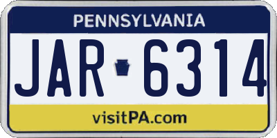 PA license plate JAR6314