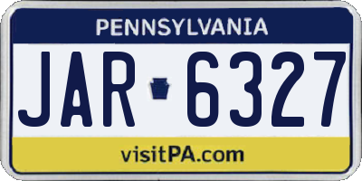 PA license plate JAR6327