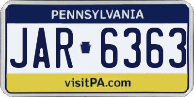 PA license plate JAR6363