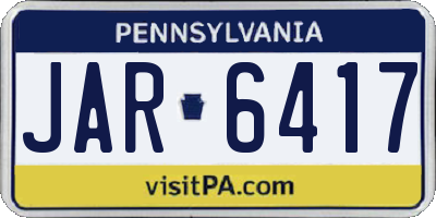 PA license plate JAR6417