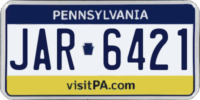 PA license plate JAR6421