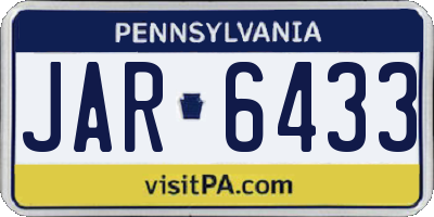 PA license plate JAR6433