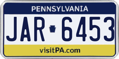 PA license plate JAR6453