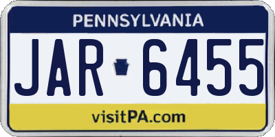 PA license plate JAR6455