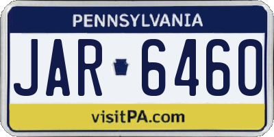 PA license plate JAR6460