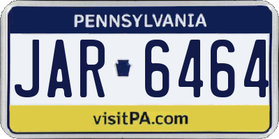 PA license plate JAR6464