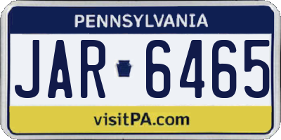 PA license plate JAR6465