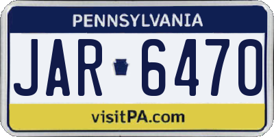 PA license plate JAR6470