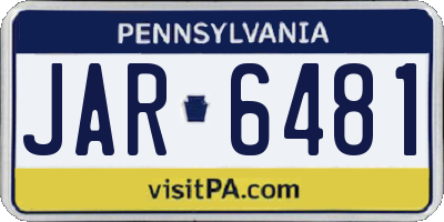 PA license plate JAR6481
