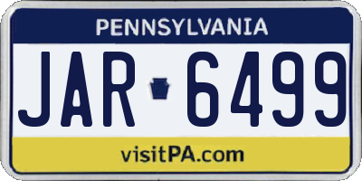 PA license plate JAR6499