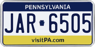 PA license plate JAR6505