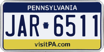 PA license plate JAR6511