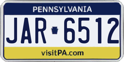PA license plate JAR6512