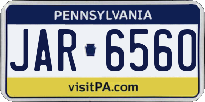 PA license plate JAR6560