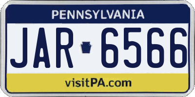 PA license plate JAR6566