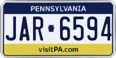 PA license plate JAR6594