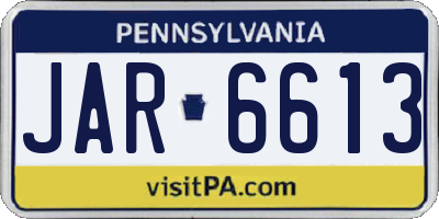 PA license plate JAR6613