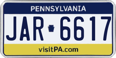 PA license plate JAR6617